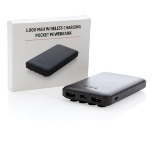 Карманный внешний аккумулятор с функцией беспроводной зарядки, 5000 мАч