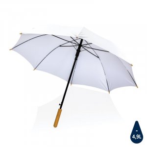 Автоматический зонт-трость с бамбуковой ручкой Impact из RPET AWARE™, 23"