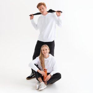Худи с капюшоном, унисекс ALEX белый, размер XL
