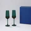 Подарочный набор 2 бокала для шампанского Emerald в синей коробке
