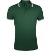 Рубашка поло мужская Pasadena Men 200 с контрастной отделкой, зеленая с белым