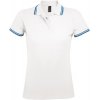 Рубашка поло женская Pasadena Women 200 с контрастной отделкой, белая с голубым Рубашка поло женская Pasadena Women 200 с контрастной отделкой, белая с голубым