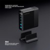 Зарядная станция 3xUSB Type-C, 2xUSB, PD, QC, 140Вт, черный, Deppa