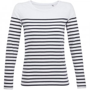 Футболка женская с длинным рукавом Matelot LSL Women, белая с синим Футболка женская с длинным рукавом Matelot LSL Women, белая с синим