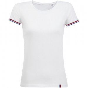 Футболка женская Rainbow Women, белая с ярко-синим Футболка женская Rainbow Women, белая с ярко-синим