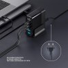 Зарядная станция 3xUSB Type-C, 2xUSB, PD, QC, 140Вт, черный, Deppa