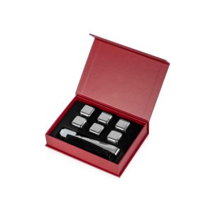 Набор для виски Skye со стальными охлаждающими камнями, щипцами, мешочком в коробке, кашированной картоном Набор для виски Skye со стальными охлаждающими камнями, щипцами, мешочком в коробке, кашированной картоном