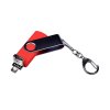 USB-флешка на 64 ГБ поворотный механизм, c двумя дополнительными разъемами MicroUSB и TypeC, красный