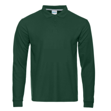 Рубашка поло унисекс STAN длинный рукав хлопок/полиэстер 185, 104S, Темно-зеленый