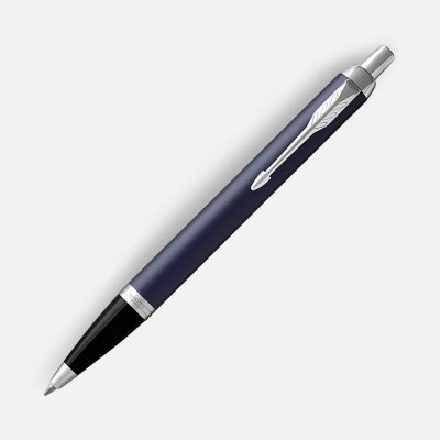 Ручка шариковая Parker IM Core Matte Blue CT, темно-синяя с черным