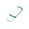 Флешка промо прямоугольной классической формы с цветными вставками, 8 Гб, белый/зеленый