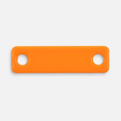 Шильдик металлический Alfa Liten, оранжевый неон