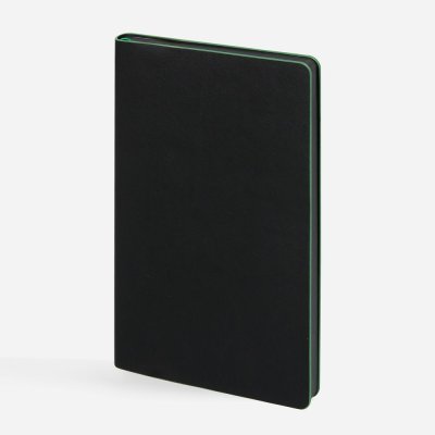 Ежедневник Trait, недатированный, черный с зеленым