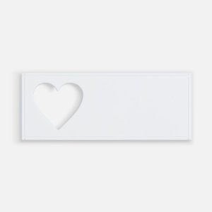 Лейбл из ПВХ с вырезом «Сердце», белый