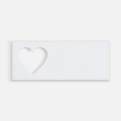 Лейбл из ПВХ с вырезом «Сердце», белый