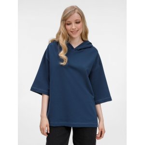 Футболка оверсай унисекс с капюшоном Neofit, темно-синяя