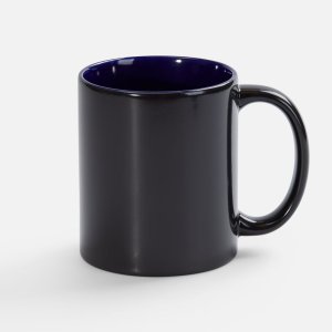 Кружка-хамелеон On Display, глянцевая, черная с синим Кружка-хамелеон On Display, глянцевая, черная с синим