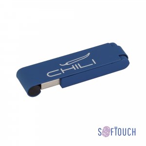 Флеш-карта "Case" 8GB, покрытие soft touch, цвет темно-синий