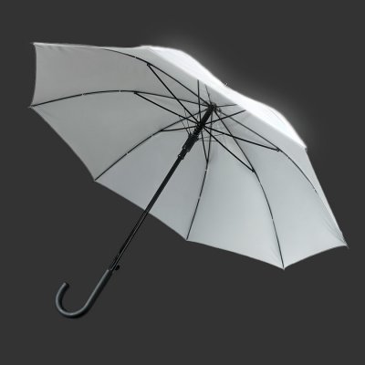 Зонт-трость "Reflect", полуавтомат, светоотражающий серый
