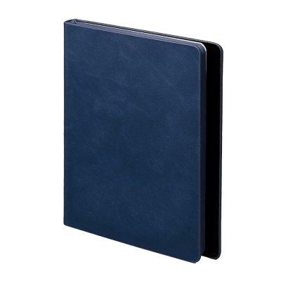 Ежедневник недатированный Solas, формат А5, с магнитом темно-синий, кремовый блокв линейку