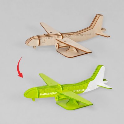 Деревянный 3d пазл Самолет