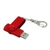 USB 2.0- флешка промо на 64 Гб с поворотным механизмом и однотонным металлическим клипом, красный