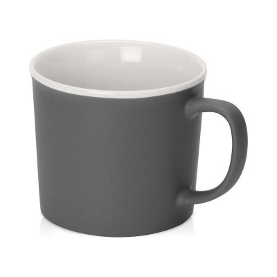 Матовая кружка Nancy 360 мл цветная снаружи, белая внутри, серый