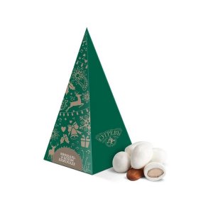 Драже миндаль в белой шоколадной глазури в подарочной упаковке Драже миндаль в белой шоколадной глазури в подарочной упаковке