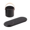 Настольная беспроводная (15W) зарядная станция "Blacksmith" с bluetooth колонкой с подсветкой логотипа, цвет черный
