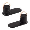 Настольная беспроводная (15W) зарядная станция "Blacksmith" с bluetooth колонкой с подсветкой логотипа, цвет черный