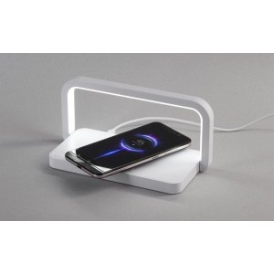 Лампа складная "Smart Light" с беспроводным (10W) зарядным устройством и подставкой для смартфона, цвет белый
