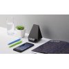 Настольная Bluetooth колонка (3Вт) "Smart Pyramid" с часами и беспроводным (15W) зарядным устройством, с подсветкой логотипа, цвет черный