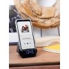 Настольная Bluetooth колонка (3Вт) "Smart Pyramid" с часами и беспроводным (15W) зарядным устройством, с подсветкой логотипа, цвет черный