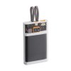 Зарядное (22.5W) устройство "Link" 10000 mAh с прозрачным корпусом, цифровым индикатором заряда и встроенными Type-C/Lightning кабелями, цвет белый/чер