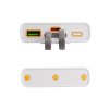 Зарядное (22.5W) устройство "Link" 10000 mAh с прозрачным корпусом, цифровым индикатором заряда и встроенными Type-C/Lightning кабелями, цвет белый/чер