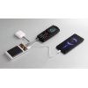 Зарядное (22.5W) устройство "Link" 10000 mAh с прозрачным корпусом, цифровым индикатором заряда и встроенными Type-C/Lightning кабелями, цвет белый/чер