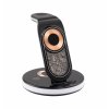 Беспроводная (15W) зарядная станция "Tron" с прозрачным корпусом и подсветкой, цвет черный с серебристым
