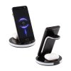 Беспроводная (15W) зарядная станция "Tron" с прозрачным корпусом и подсветкой, цвет черный с серебристым
