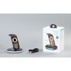 Беспроводная (15W) зарядная станция "Tron" с прозрачным корпусом и подсветкой, цвет черный с серебристым