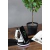 Беспроводная (15W) зарядная станция "Tron" с прозрачным корпусом и подсветкой, цвет черный с серебристым