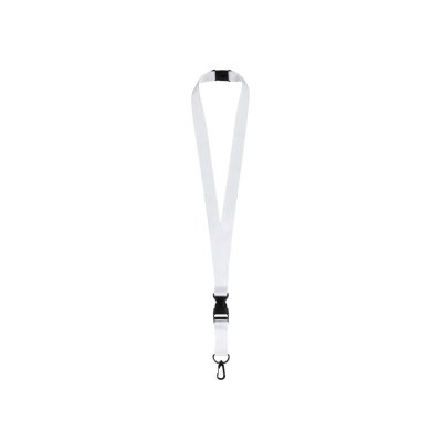 Ланъярд 2 см под сублимацию с карабином, межуровневым замком и замком обрыва, черный