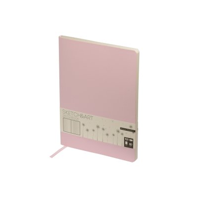 Скетчбук Sketch & Art в мягком переплете 179х250 мм, 80 л. бежевой бумаги 100 гр.,  розовый