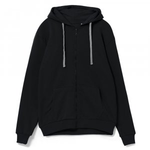 Толстовка на молнии с капюшоном Unit Siverga, черная