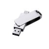 USB 2.0-флешка на 64 Гб поворотный механизм, c дополнительным разъемом Micro USB с одноцветным металлическим клипом USB 2.0-флешка на 64 Гб поворотный механизм, c дополнительным разъемом Micro USB с одноцветным металлическим клипом