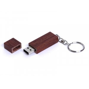 USB 2.0- флешка на 8 Гб прямоугольная форма, колпачок с магнитом, коричневый