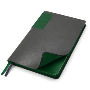 Ежедневник A5 недатированный Molfetta в мягком переплёте, серый/тёмно-зеленый Ежедневник A5 недатированный Molfetta в мягком переплёте, серый/тёмно-зеленый