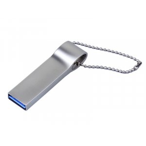 USB 2.0-флешка на 512 Мбайт с мини чипом и боковым отверстием для цепочки, серебристый