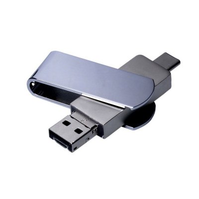 USB 3.0-флешка на 32 Гб 3-в-1 с разъемами Micro USB и USB-C, серебристый