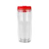 Термокружка Mony 400мл, под цифровую печать, прозрачный/красный