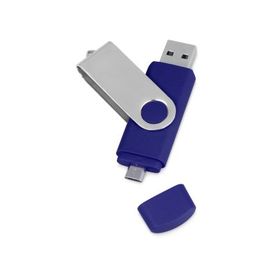 USB/micro USB-флешка 2.0 на 16 Гб Квебек OTG, синий